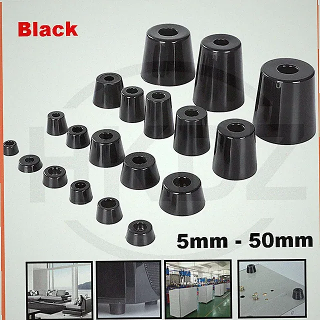 Black Rubber Table Chair Furniture Feet Leg Pads Tile Floor Protectors 5mm -50mm