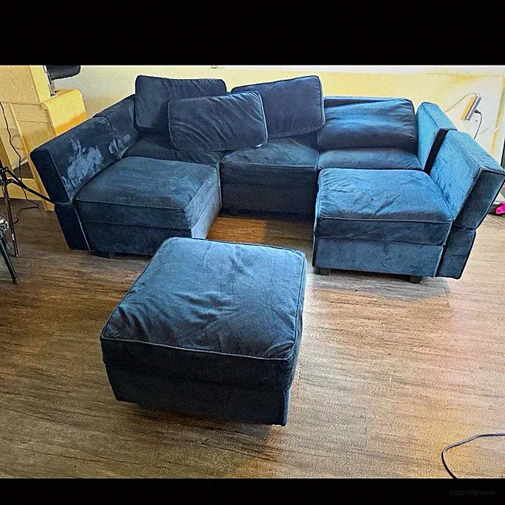 Black Sectional Sleeper Sofa, Convertible Storage Chaise, Fabric Upholstery