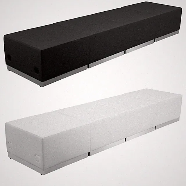 Black White 4 Pc Leather Reception Sectional Office Hotel Conference Living Room
