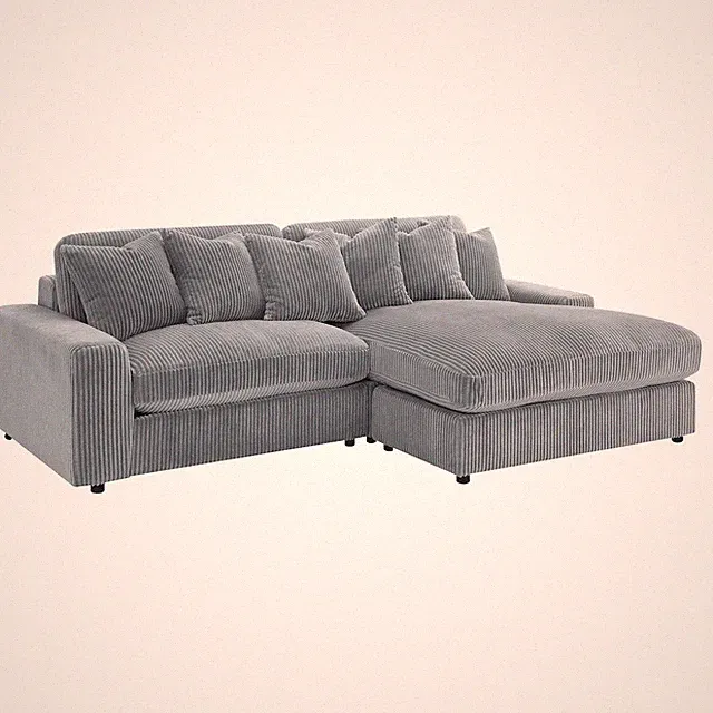 Blaine Upholstered Reversible Chaise Sectional Sofa Fog