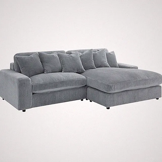 Blaine Upholstered Reversible Chaise Sectional Sofa Fog