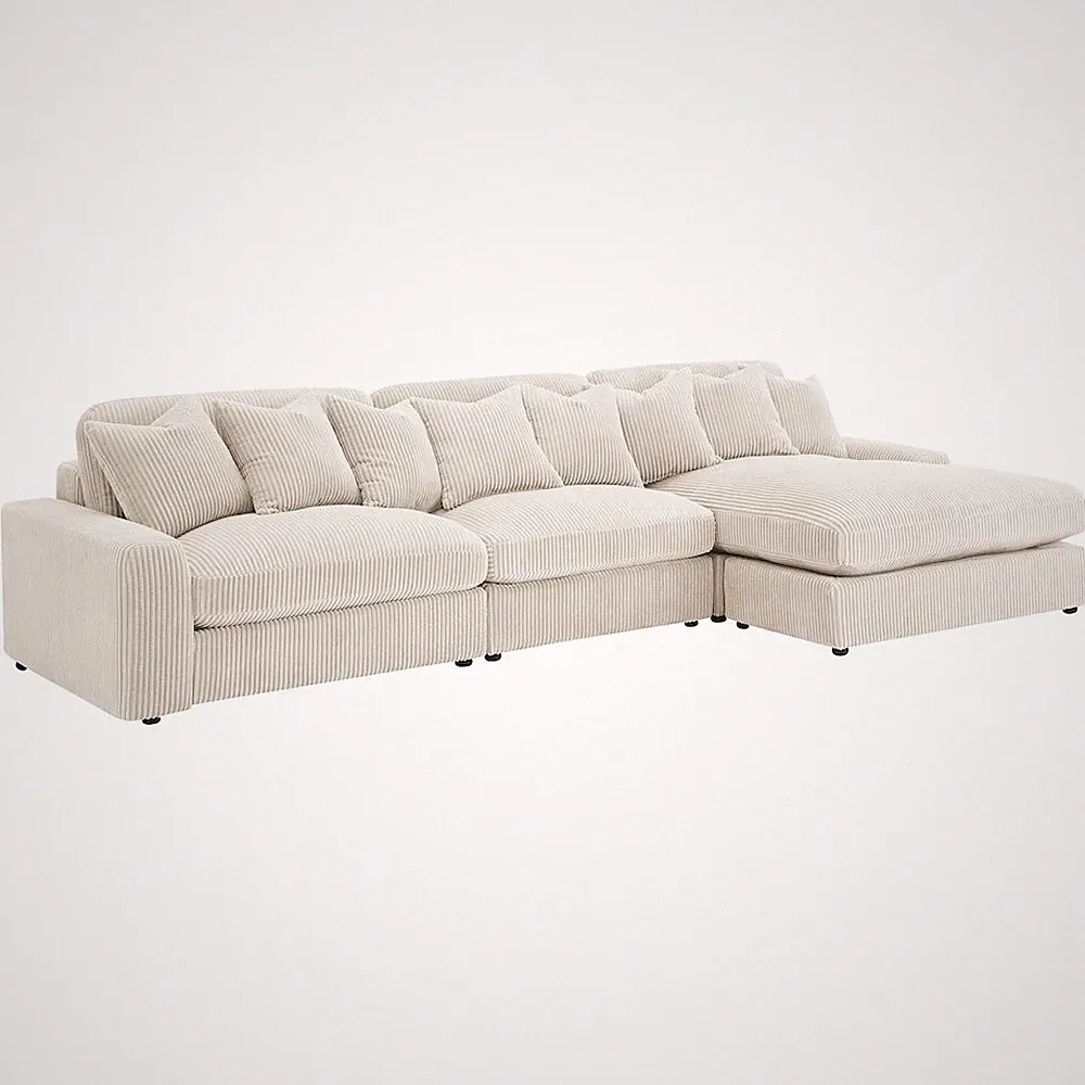 Blaine Upholstered Reversible Chaise Sectional Sofa Sand