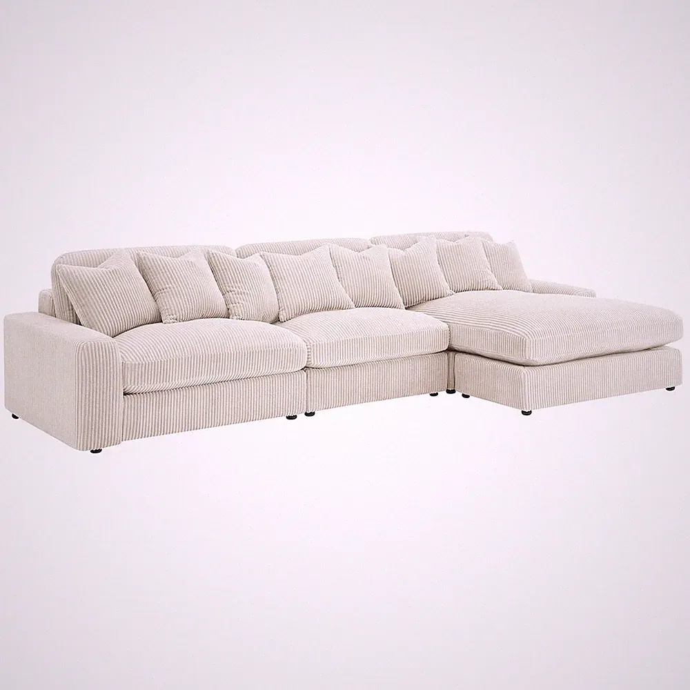 Blaine Upholstered Reversible Chaise Sectional Sofa Sand