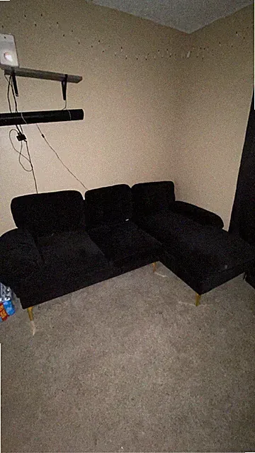 BLK L-Shape Sectional Sofa - Black