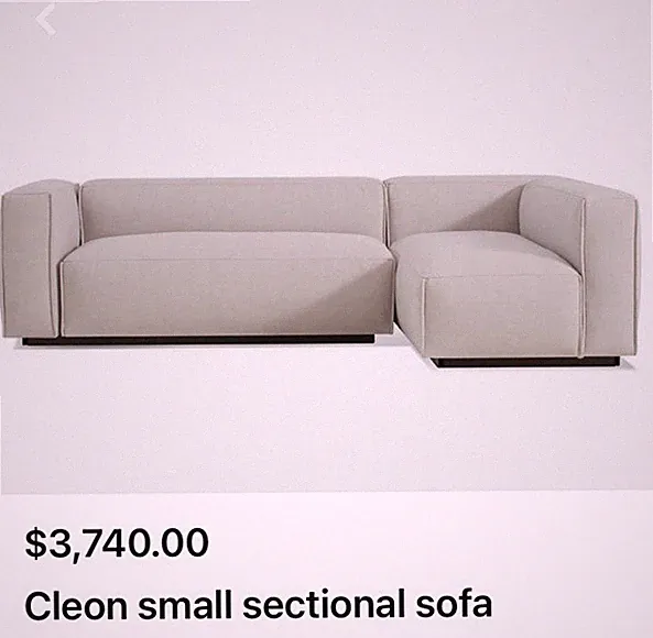 Blu Dot Cleon Small Sectional Ivory Oatmeal Sofa Great For Small Space .