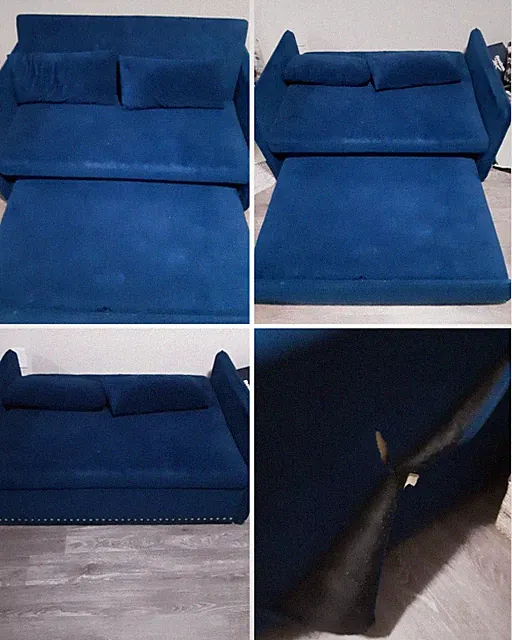 blue 3-in-1 couch futon