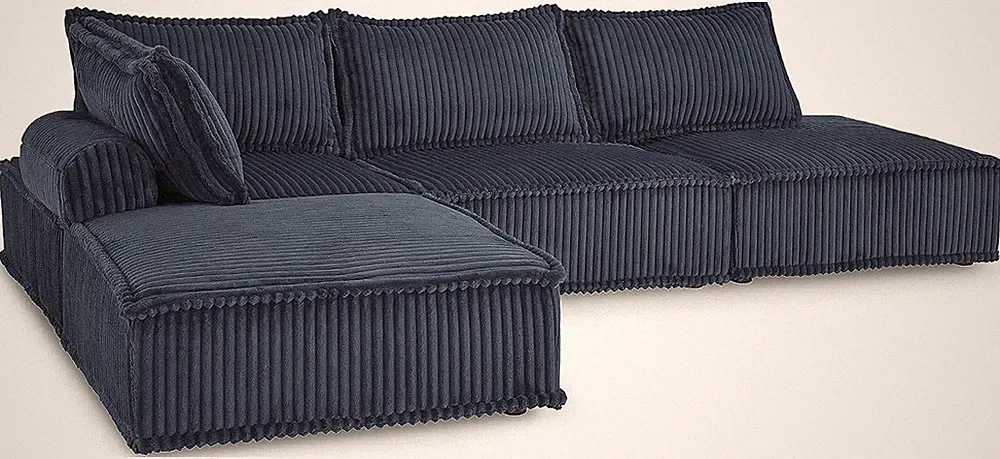 Blue 4-Piece Modular Sectional Sofa by Signature Design, Textured Fabric