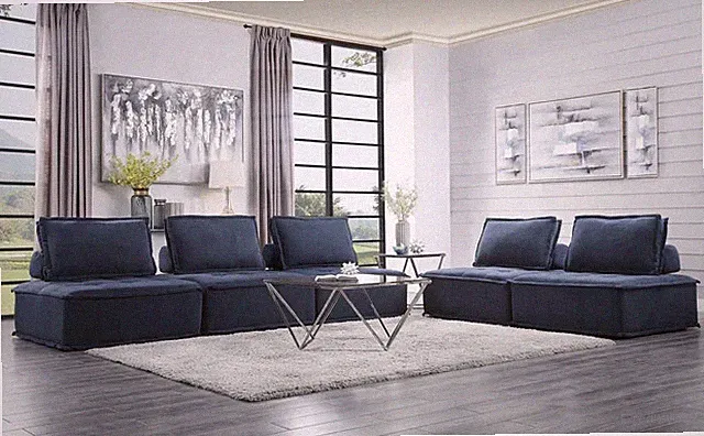 Blue 5-piece Modular Sectional