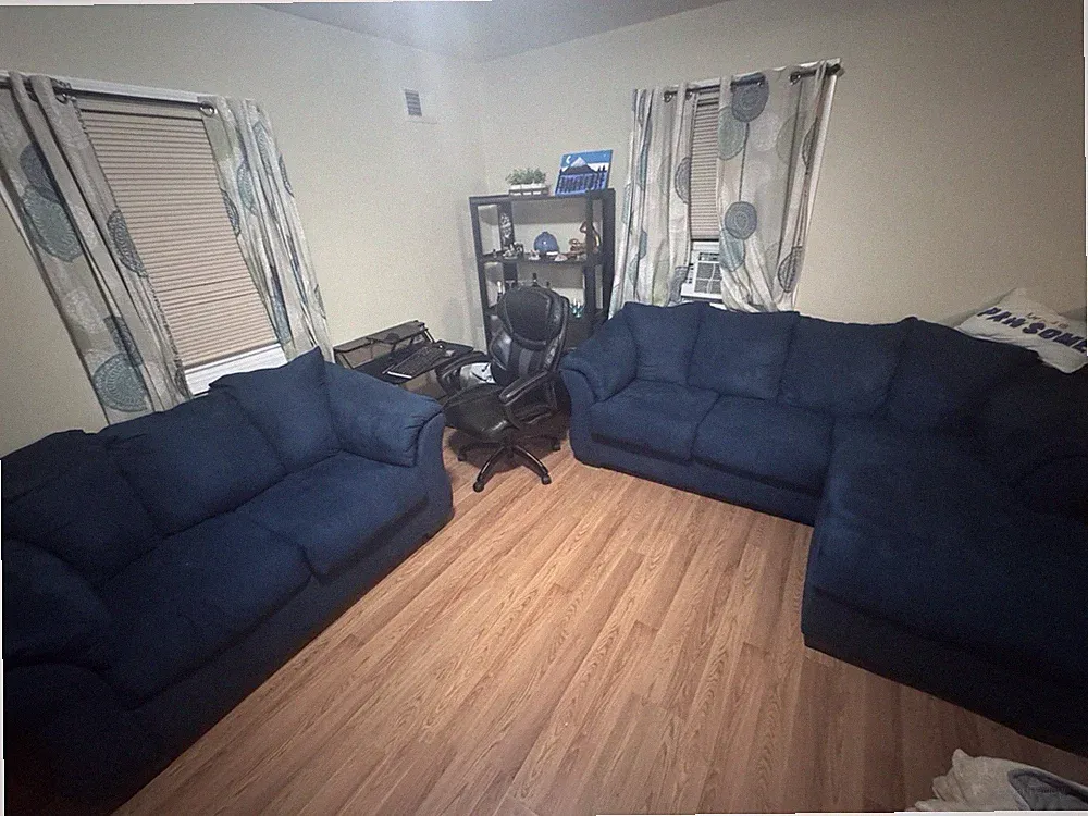 Blue loveseat and chaise - Great condition!!