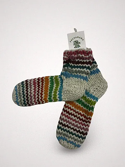 BNWT Pachamama Hand Made Wool Hoxton Stripe Sofa Socks