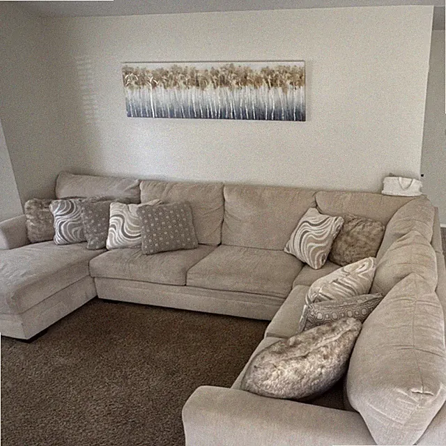 Bobopedic Luxe Gray 150" 4-Piece RAF Chaise Sectional Sofa, Seats 6