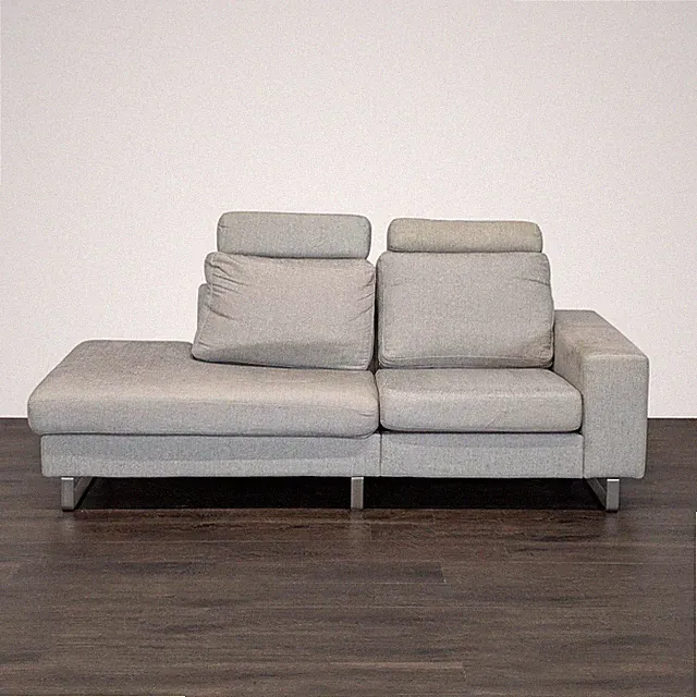 BoConcept Modern Light Gray Sectional with Adjustable Headrests
