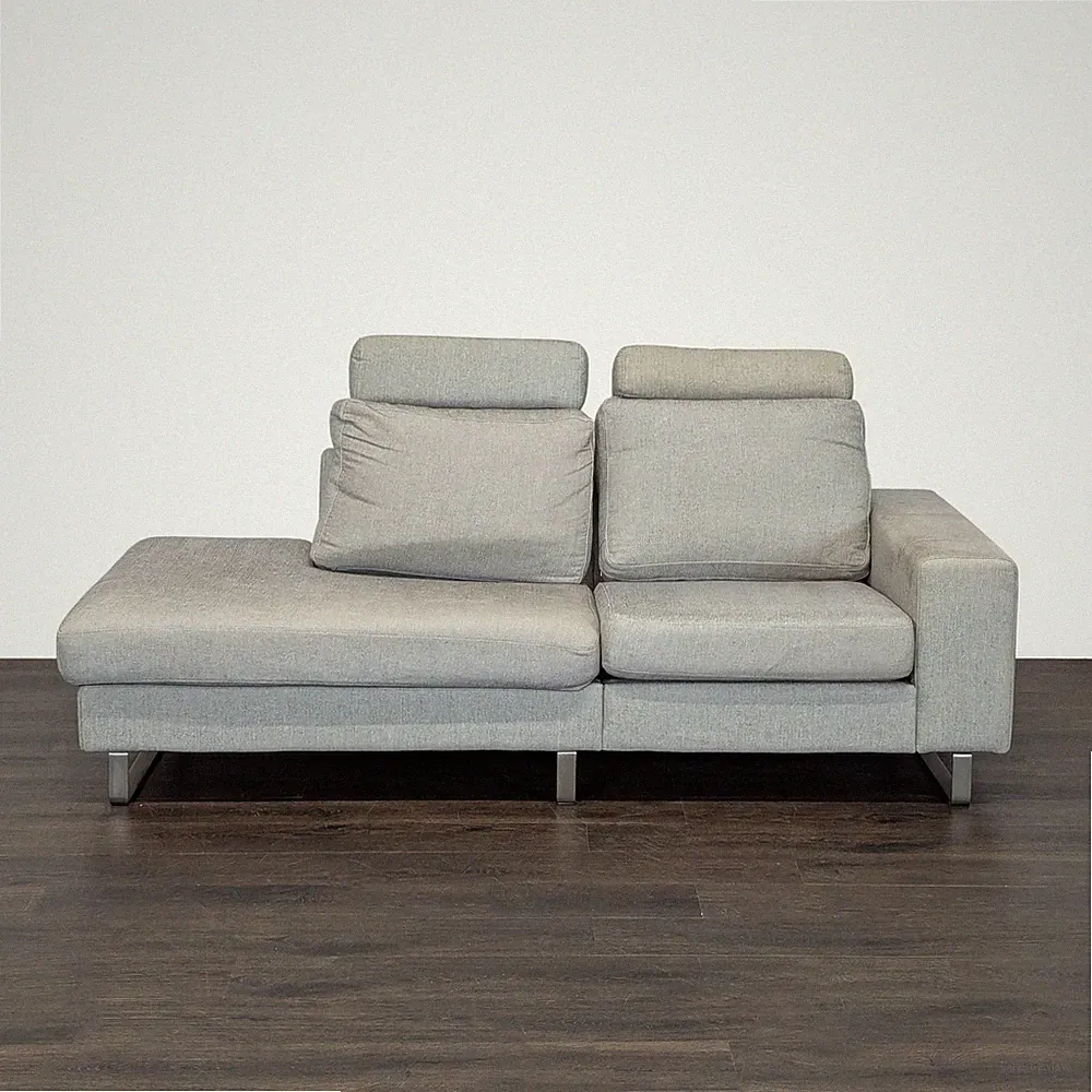 BoConcept Modern Light Gray Sectional with Adjustable Headrests