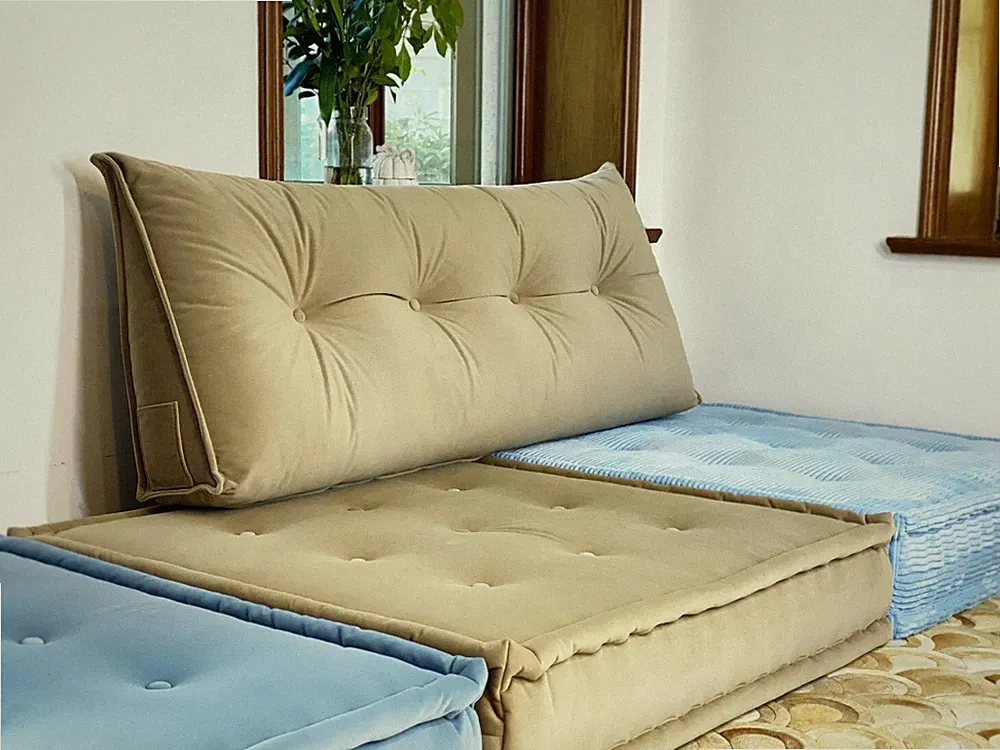 Bohemian Boho Moroccan Mah Jong Sofa Custom Modular Sectional Couch - Back Rest