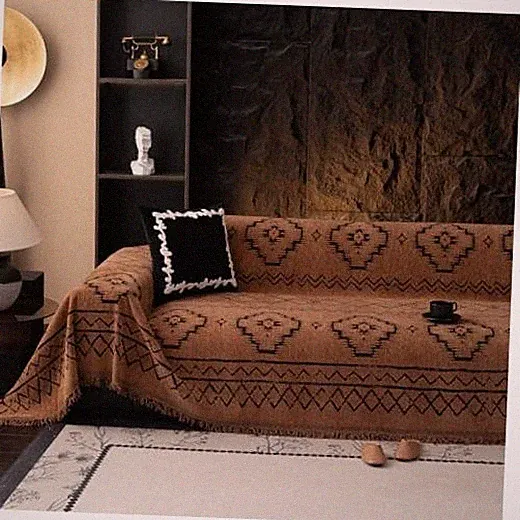 Bohemian Sofa Covers Chenille Couch Cover for 71" X 118" 0# Boho:pumpkin