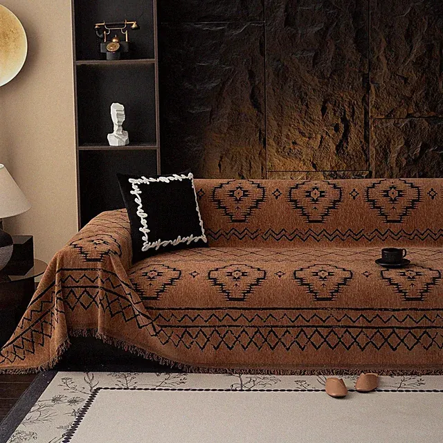 Bohemian Sofa Covers Chenille Couch Cover Sectional Couch Soft Non Slip Couch