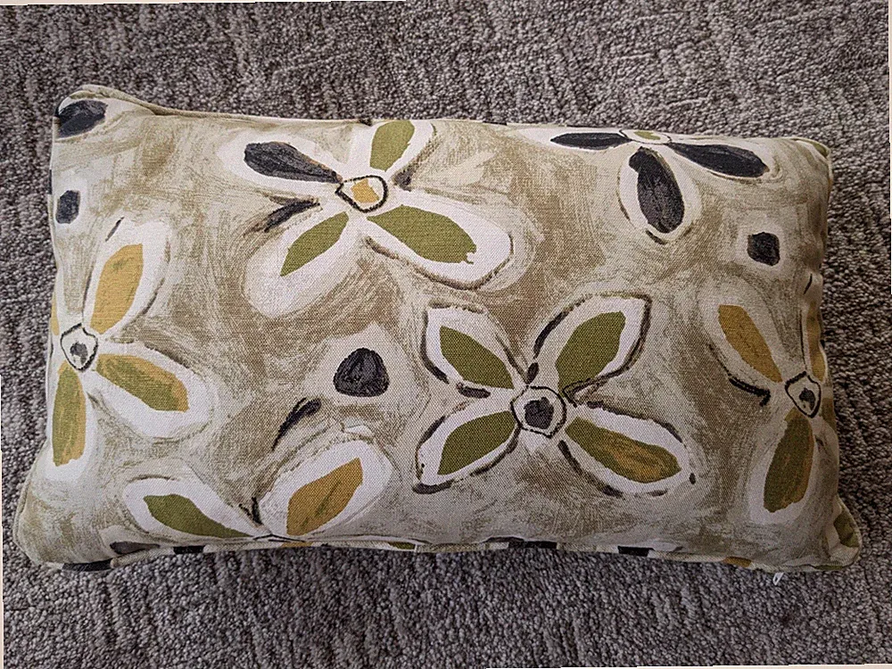 Boho Chic Style Lumbar Throw Couch Bed Pillow Floral Earthy Tones Nature 18"x10"