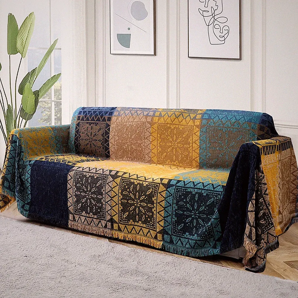 Boho Couch Cover Bohemian Cotton Sofa Cover Sofa Throw Cover for Couches Sofa...