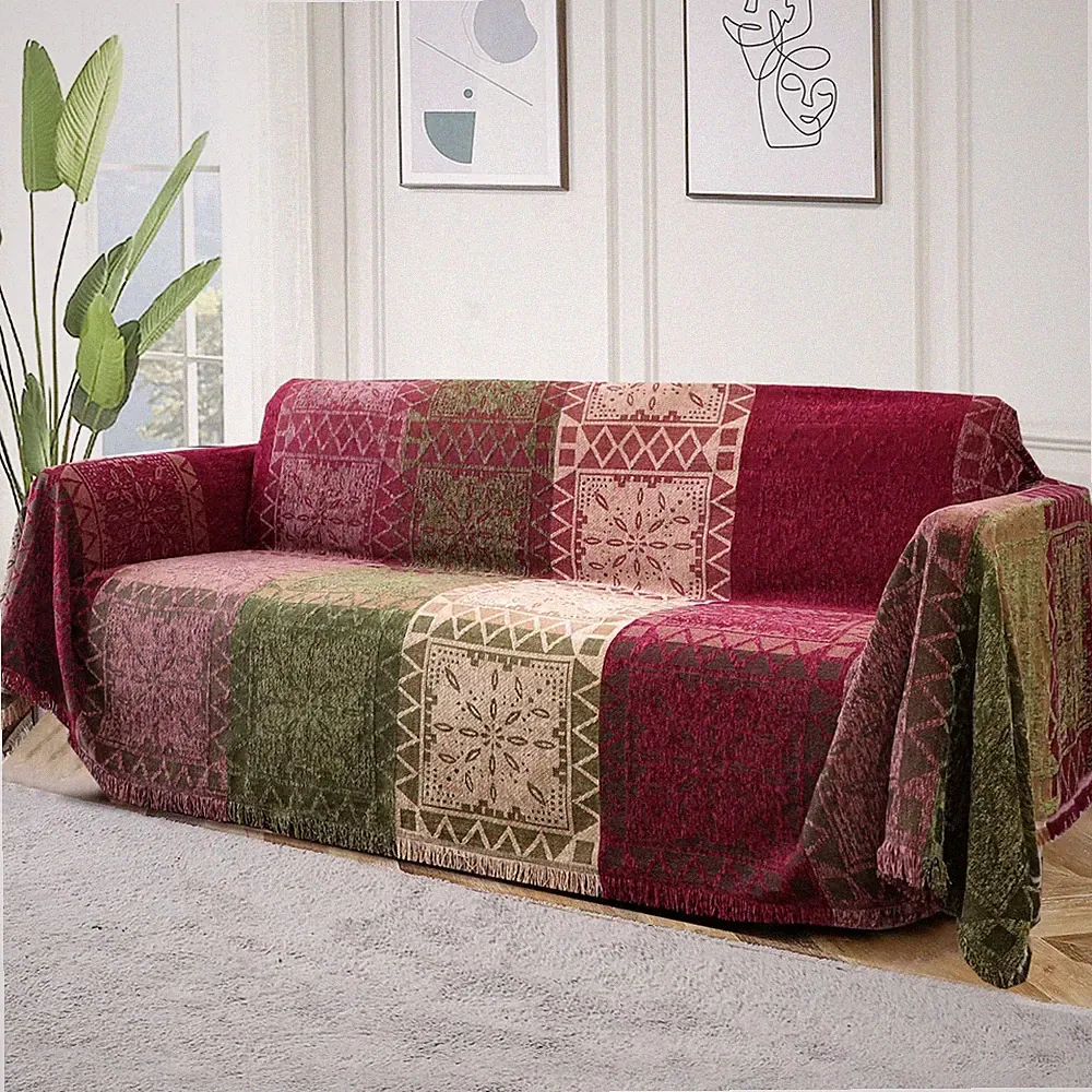Boho Couch Cover Bohemian Cotton Sofa Cover Sofa Throw Cover for Couches Sofa...