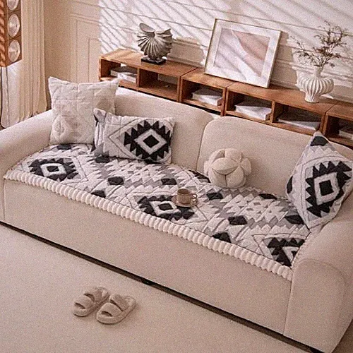 Boho Couch Covers for Pets Washable Sofa Covers for Dogs Cats 27.6"x 71" Black