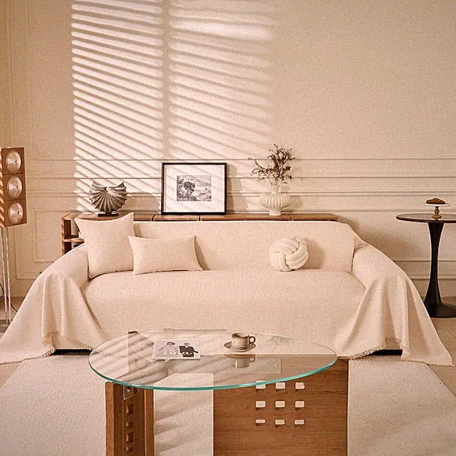 Boho Couch Covers White for 3 Cushion Sofa,Couch Cover Sectional Sofa Cover f...