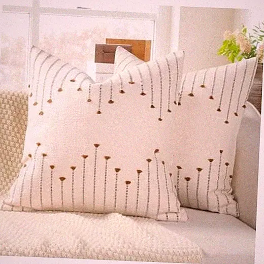 Boho Outdoor Throw Pillow Covers 22x22 Set of 2 22" x 22" (Pack of 2) Brown