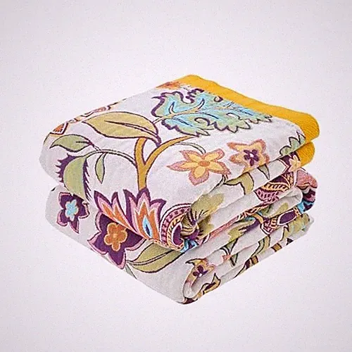 Boho Throw Blanket for Bed, 100% Cotton Soft Rustic Quilt 60x80 Inch M-throw