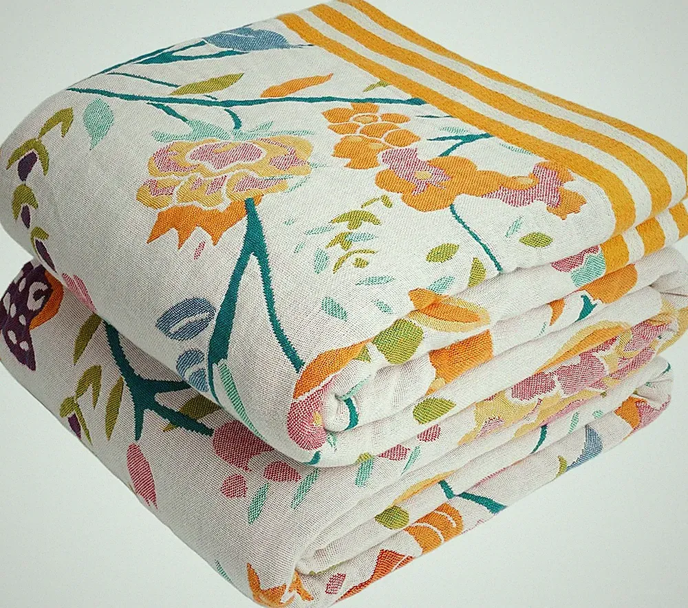 Boho Throw Blanket for Bed, 100% Organic Cotton Breathable Ultra Soft 60" x 8...