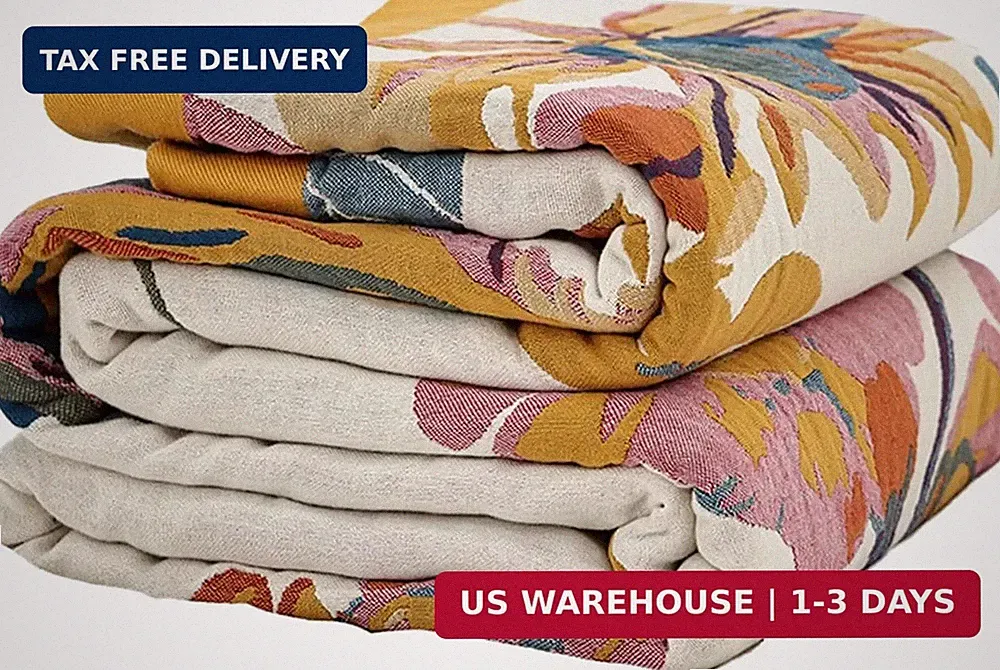 Boho Throw Blanket for Bed 50"x60", 100% Cotton Blanket for Couch Sofa | Ultra S
