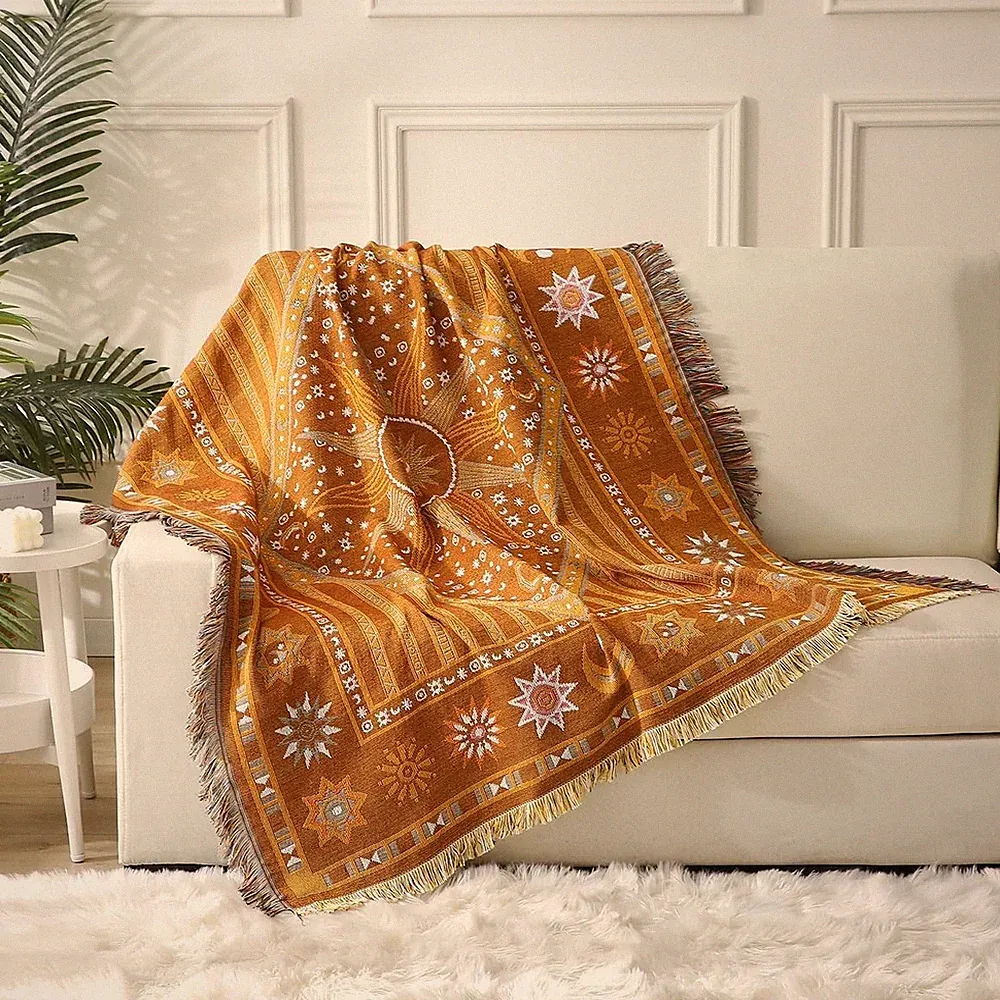 Boho Throw Blanket for Couch Sofa Bed, Decorative Throw Blanket with Tassels,...
