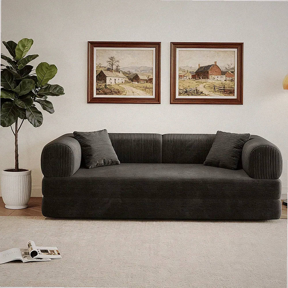 Boneless Convertible Sofa Bed 78.8" Pull Out Couch Modular Sleeper Sofa in a Box