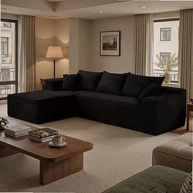 Boneless Couch 102.4" Sectional Couches Living Room W/ L Shape Sofa