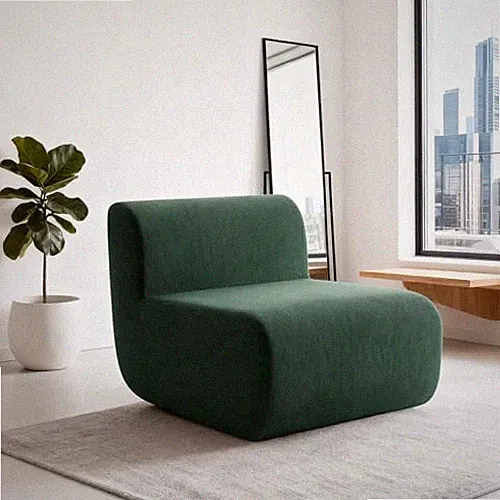 Boneless Couch 26" Single Sofa, 1 Seater 26-inch Single Sofa Dark Green