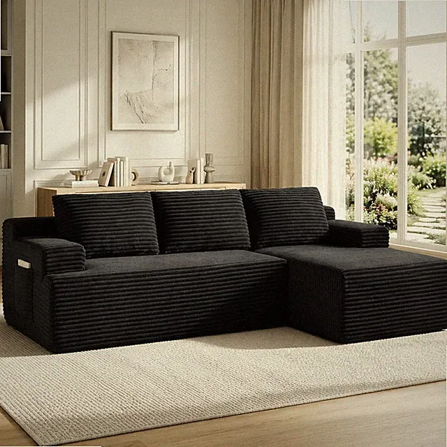 Boneless Couch Comfy Sectional Couches for Living Room U Shaped