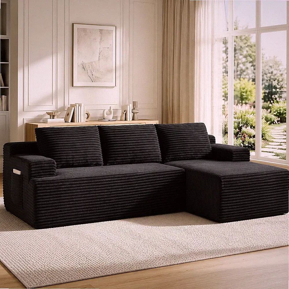 Boneless Couch Comfy Sectional Couches for Living Room,U Shaped Modular Cloud Co