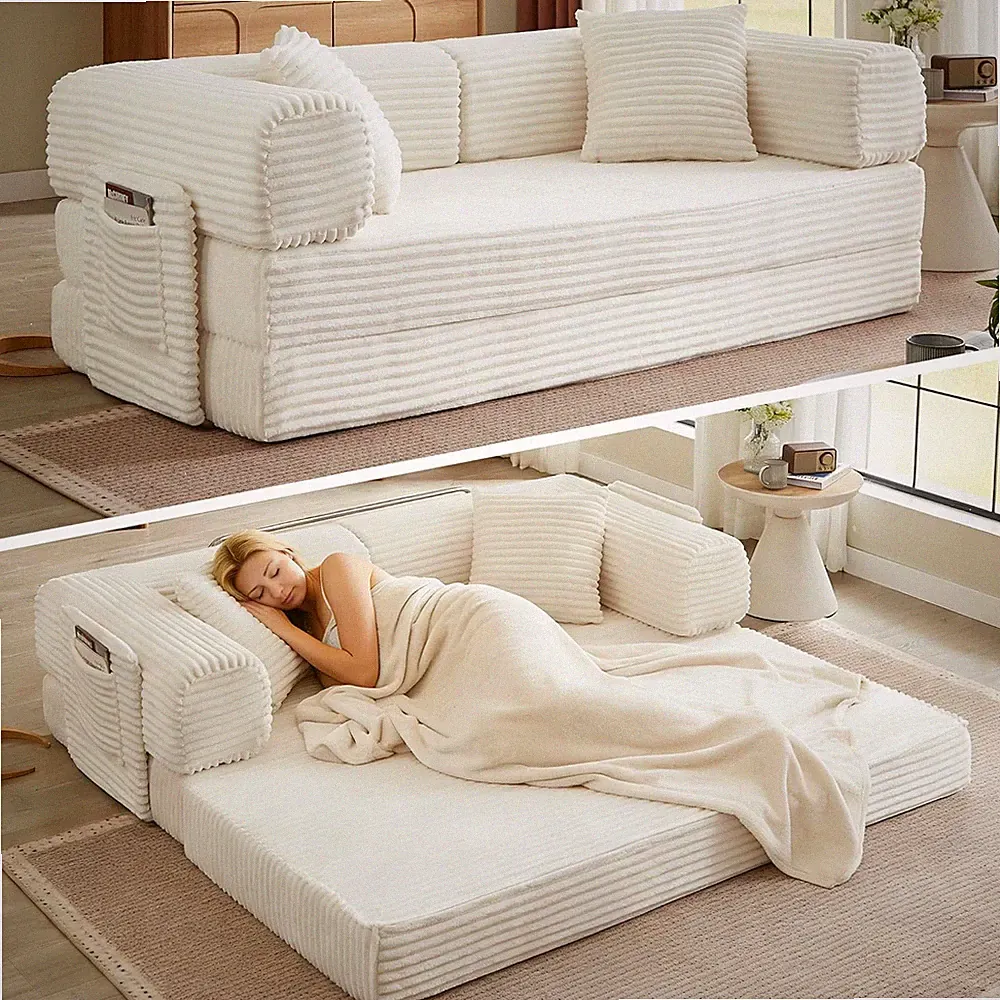 Boneless Couch Folding Couches for Living Room Sofa, Futon Sofa Bed with Sleeper