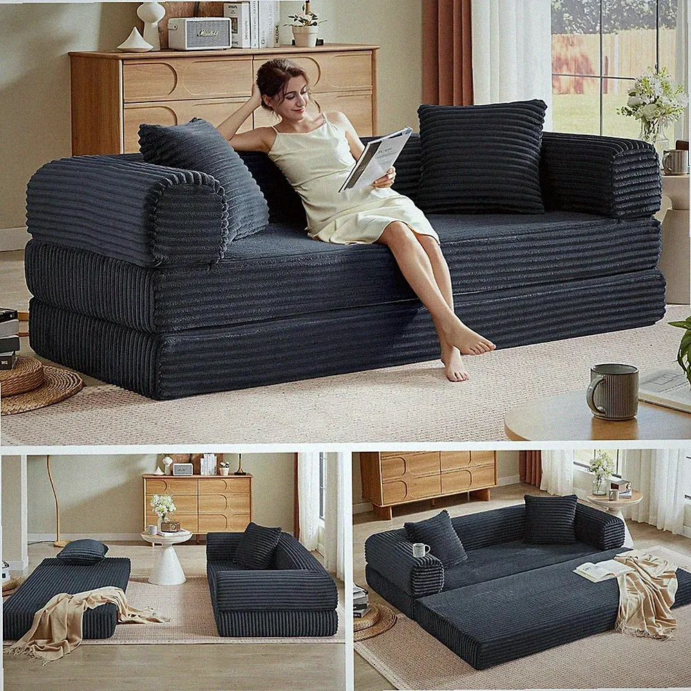 Boneless Couch Futon Sofa Bed Sectional Couches for Living Room Cloud Couch