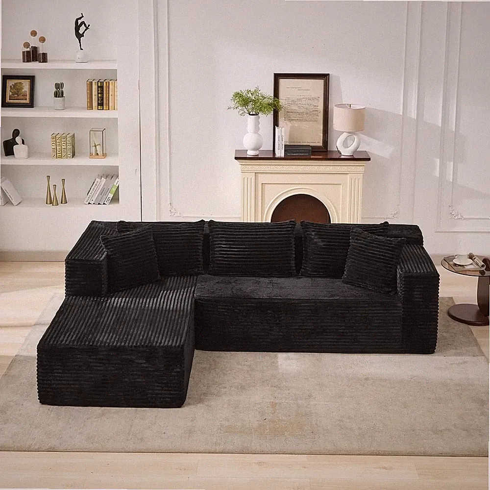L-Shaped Sectional Sofa Oversized Boneless Cloud Couch Sectional Left Chaise