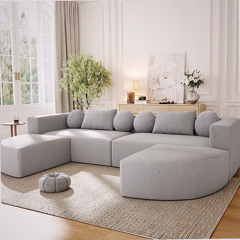 Boneless Couch Modular Sectional Sofa 114.9" Free-combined Sofa Couch Sofa Be
