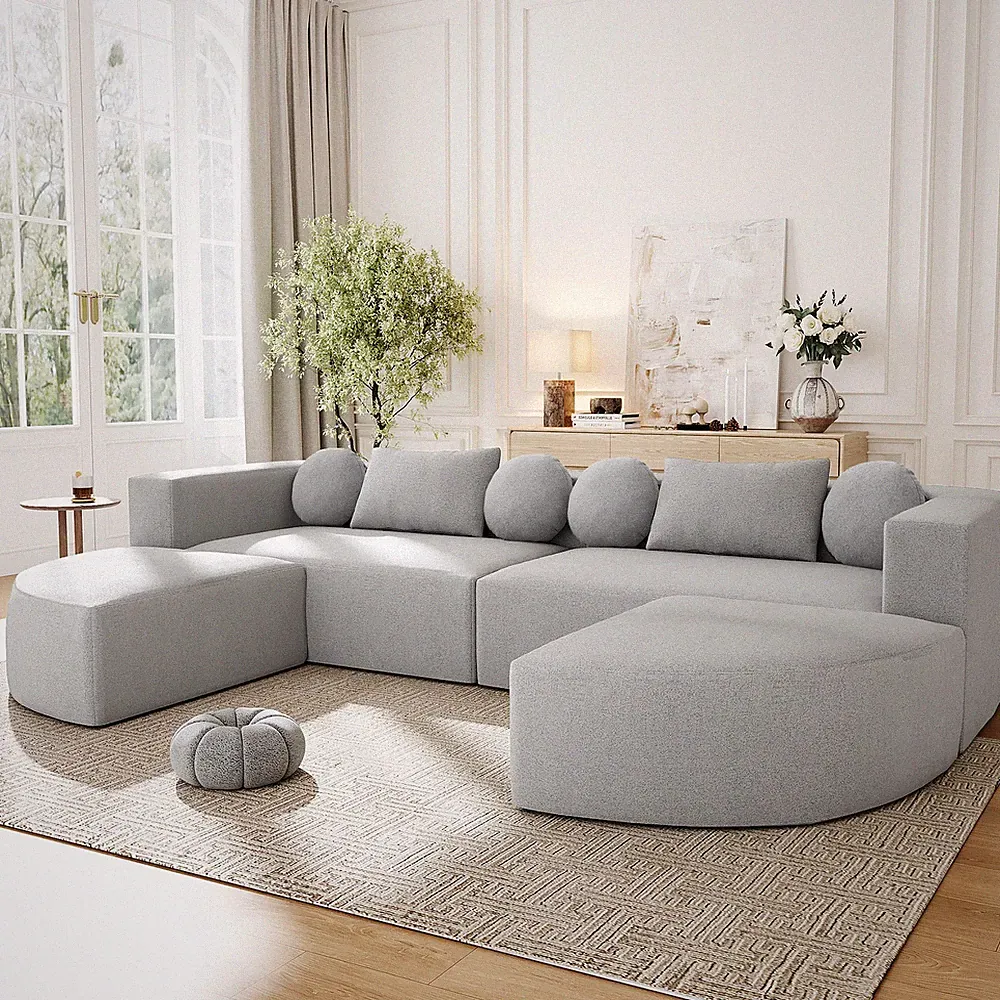 Boneless Couch Modular Sectional Sofa 114.9" Free-combined Sofa Couch Sofa Bed