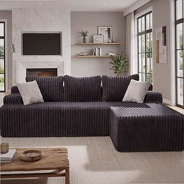 Boneless Couch Modular Sectional Sofa L-Shape Cloud Couch Lounge Furniture