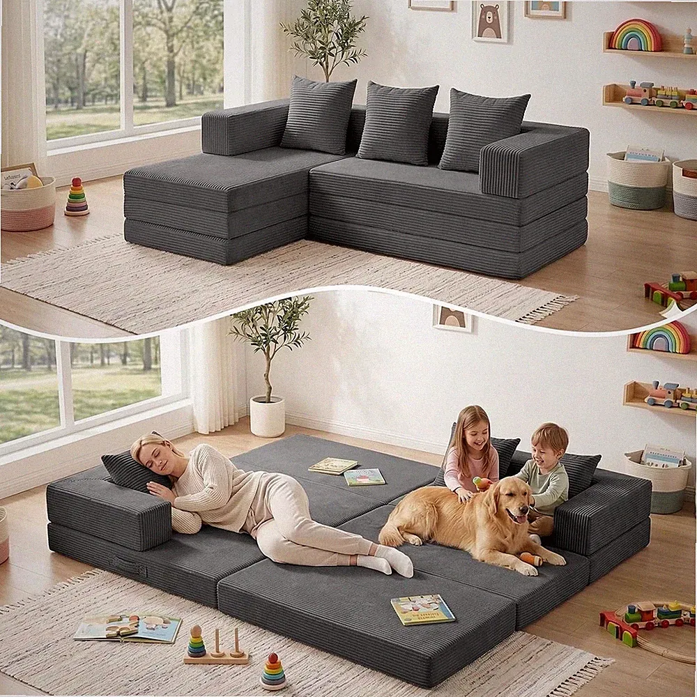 Boneless Couch Small,Convertible Sleeper Sofa Bed Modular Sectional Sofa Modern