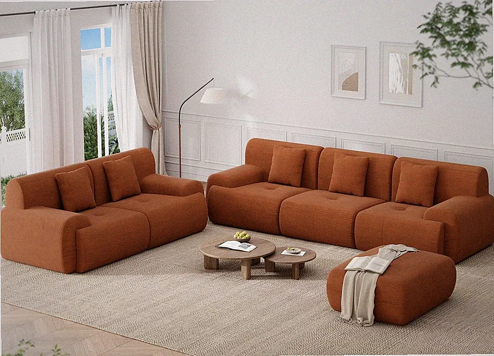 Boneless Couch U Shaped/ 2 Loveseat / L Shaped/ 6 Seats Sectional Cloud Sofa Set