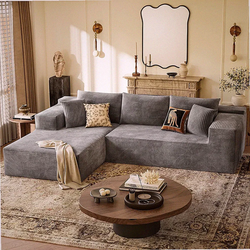 Boneless Couches for Living Room, 108" Sectional Modular Sectional Sofa with Dee