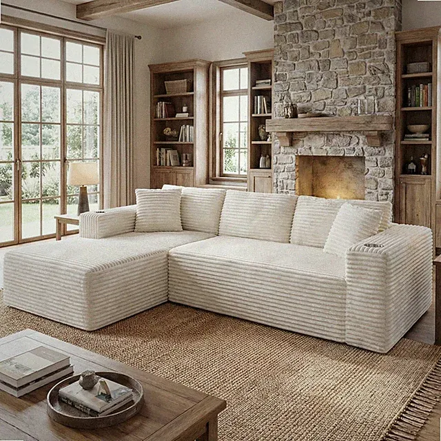 Boneless Couches for Living Room,Modular Sectional Sofa with 2 Cup Holders,Me...