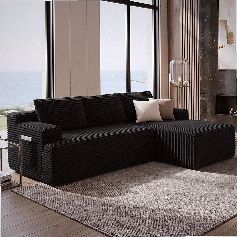 Boneless Couches for Living Room Sectional Cloud Couch Deep Seat Chaise