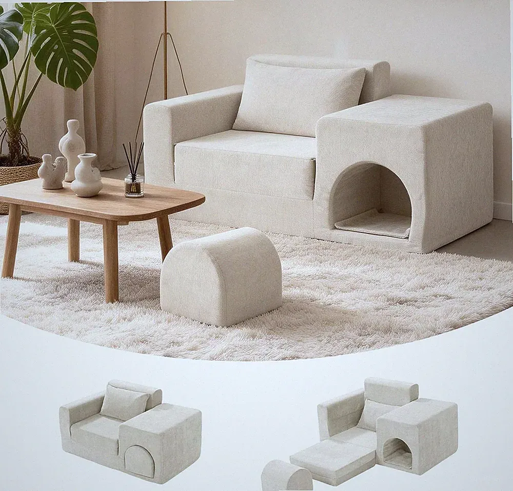 Boneless Folding Sofa Bed, Convertible Chair to Bed with Ottoman | Pet-Friendly