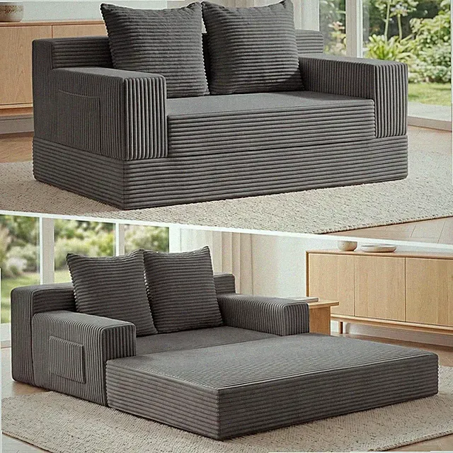 Boneless Loveseat Small Couch Bed, Futon Sleeper Sofa Bed,Convertible Pull Out