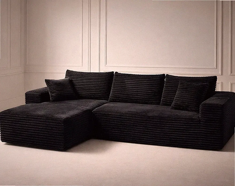Boneless Modular Sectional Sofa, Cloud Couch with Left Facing Chaise, Oversized