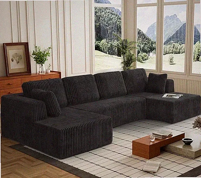 Boneless sectional couch in a box